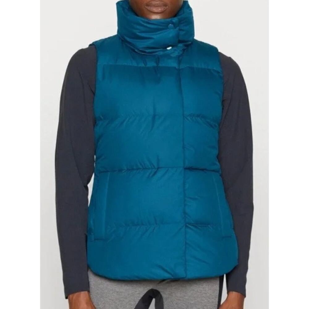 ATHLETA Down-Filled Downtown Puffer Quilted Vest Athleisure High Neck Size XS